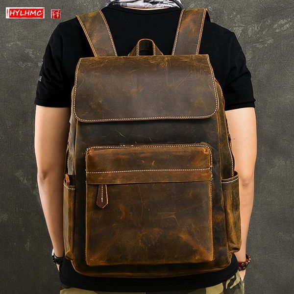 backpack large capacity leather men's lapbag brown men travel backpacks male school bags retro classic shoulder
backpack large capacity leather men's lapbag brown men travel backpacks male school bags retro classic shoulder