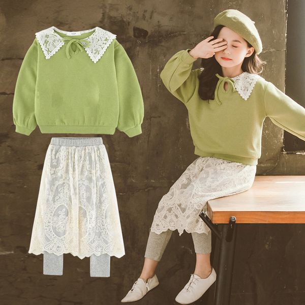 2021 new teenage girls fall kids bow collar complete sweatshirt children cotton lace baby clothes together ez4m, White
2021 new teenage girls fall kids bow collar complete sweatshirt children cotton lace baby clothes together ez4m, White