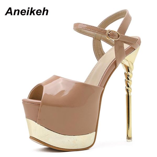 sandals aneikeh 2021 summer sandalias mujer fashion concise platform round toe retro patent leather narrow band high heels women's shoe, Black
sandals aneikeh 2021 summer sandalias mujer fashion concise platform round toe retro patent leather narrow band high heels women's shoe, Black