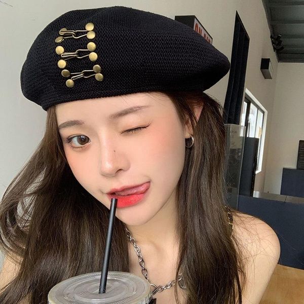 berets spring and autumn beret hat for women casual copper buckle sun ladies fashion street hip hop octagonal painter, Blue;gray
berets spring and autumn beret hat for women casual copper buckle sun ladies fashion street hip hop octagonal painter, Blue;gray