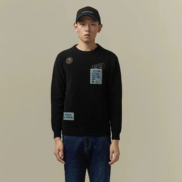 luxury fashion brand chenille men's round neck slim embroidery pullover autumn and winter thickened warm trend sweater, Black
luxury fashion brand chenille men's round neck slim embroidery pullover autumn and winter thickened warm trend sweater, Black