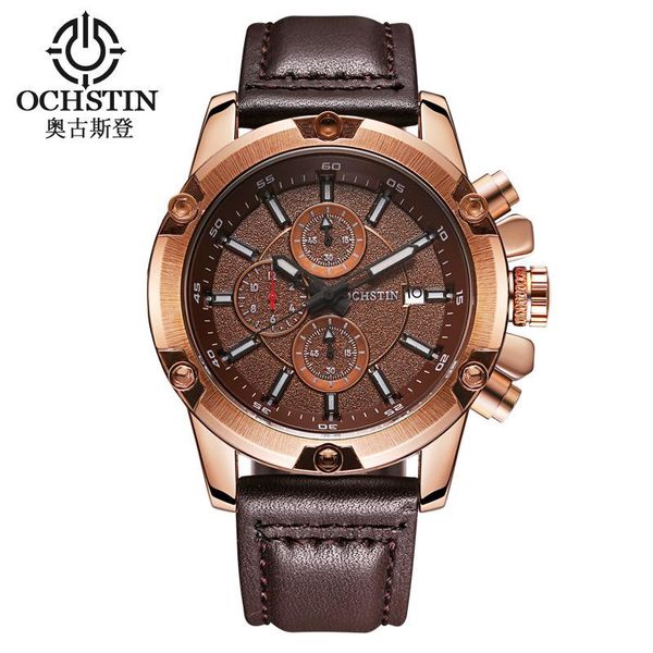 wristwatches ochstin brand men sports large dial quartz watch fashion leather strap calendar chronograph waterproof luminous wristwatch, Slivery;brown
wristwatches ochstin brand men sports large dial quartz watch fashion leather strap calendar chronograph waterproof luminous wristwatch, Slivery;brown