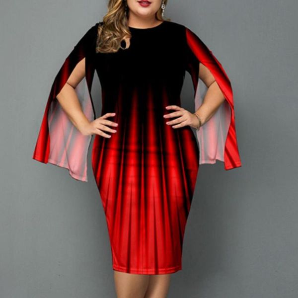 plus size dresses split sleeve elegant dress lady round neck irregular party sheath, Black
plus size dresses split sleeve elegant dress lady round neck irregular party sheath, Black