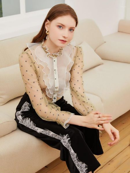 women's blouses & shirts 2021 ladies' dress retro ruffle ear small stand collar trumpet long sleeve shirt, White
women's blouses & shirts 2021 ladies' dress retro ruffle ear small stand collar trumpet long sleeve shirt, White
