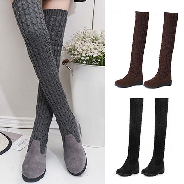 boots women's breathable flats over the knee thigh high knitting wool long shoes women brown black grey ladies
boots women's breathable flats over the knee thigh high knitting wool long shoes women brown black grey ladies