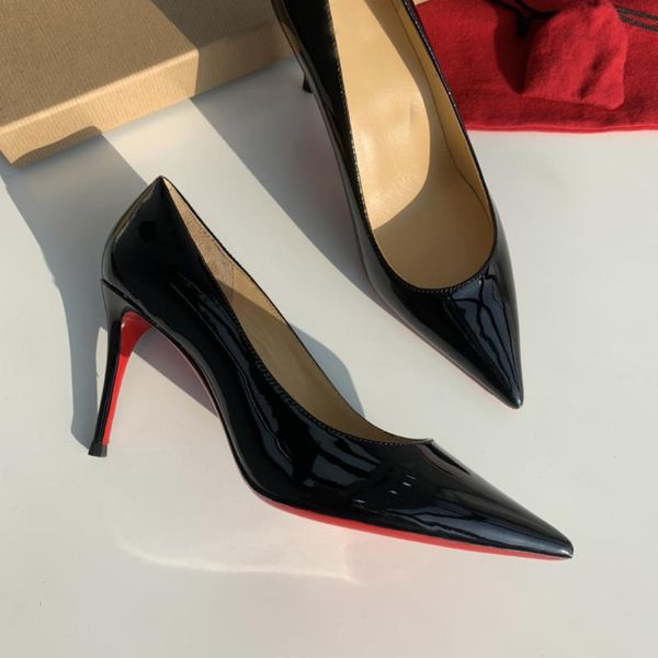 dress shoes 2021 autumn 12cm thin high-heeled single leather pointed red soled workplace women pumps, Black
dress shoes 2021 autumn 12cm thin high-heeled single leather pointed red soled workplace women pumps, Black