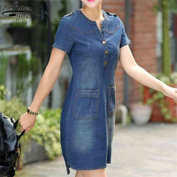jean dress plus sizes v-neck solid denim dresses summer women sundresses short sleeves loose clothing 176a 210701, Black;gray
jean dress plus sizes v-neck solid denim dresses summer women sundresses short sleeves loose clothing 176a 210701, Black;gray
