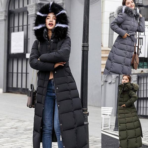 women casual jacket warm long sleeve down coat thickening hooded winter cotton-padded with hat1, Black
women casual jacket warm long sleeve down coat thickening hooded winter cotton-padded with hat1, Black