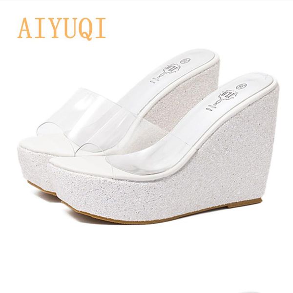 slippers women's platform 2021 shiny transparent high-heel summer open-toe outdoor slides, Black
slippers women's platform 2021 shiny transparent high-heel summer open-toe outdoor slides, Black