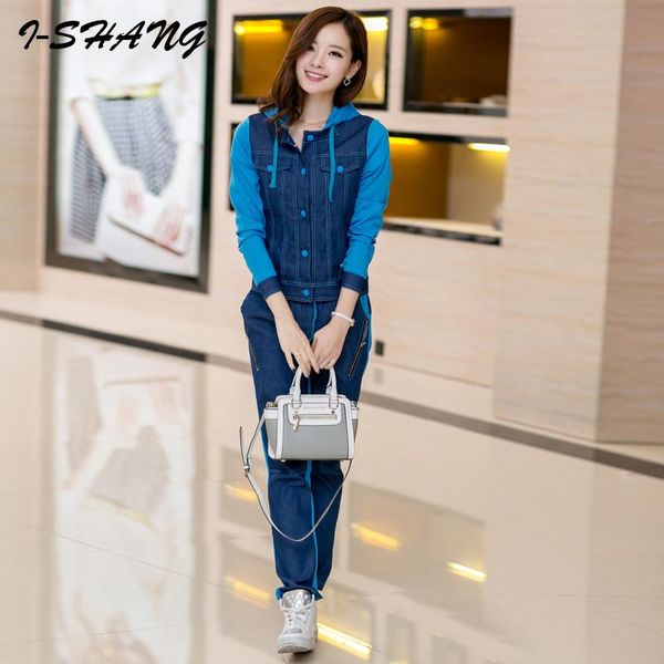 women's suits & blazers 2 pieces women sets 2021 winter autumn denim knitted patchwork hoodie sweatshirts and long pants casual ladies, White;black
women's suits & blazers 2 pieces women sets 2021 winter autumn denim knitted patchwork hoodie sweatshirts and long pants casual ladies, White;black