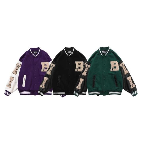 running jackets arrival men's baseball bomber jacket bone embroid pu leather sleeve women's boyfriend style varsity letter coat, Black;red
running jackets arrival men's baseball bomber jacket bone embroid pu leather sleeve women's boyfriend style varsity letter coat, Black;red