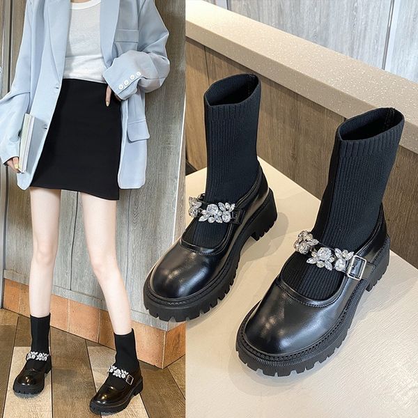 cowhide mary jane hosiery women 2021 autumn british chimney glass socks small leather sho jk women's single boots, Black
cowhide mary jane hosiery women 2021 autumn british chimney glass socks small leather sho jk women's single boots, Black