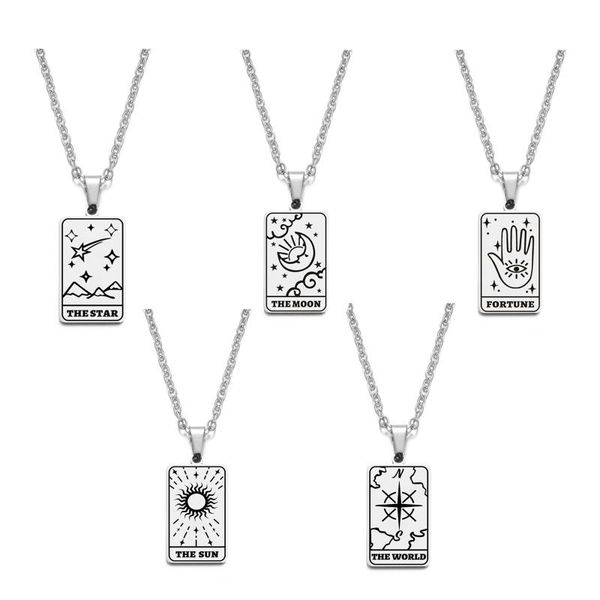 pendant necklaces fashion tarot for women jewelry stainless steel prediction good luck necklace on the neck, Silver
pendant necklaces fashion tarot for women jewelry stainless steel prediction good luck necklace on the neck, Silver