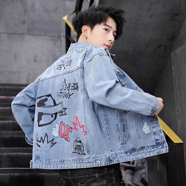 men's jackets spring 2021 jacket korean working clothes for men hip hop printed students handsome denim, Black;brown
men's jackets spring 2021 jacket korean working clothes for men hip hop printed students handsome denim, Black;brown