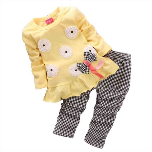 spring babi girl clothing set children flower bow cute suit 2pcs kids long sleeve twinset t shirt plaid pants, White
spring babi girl clothing set children flower bow cute suit 2pcs kids long sleeve twinset t shirt plaid pants, White