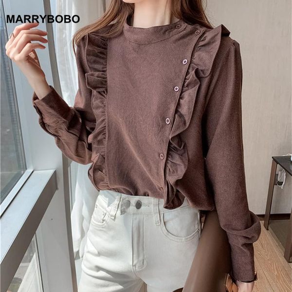 women autumn white blouses shirts 2021 casual long sleeve stand collar solid chic elegant ruffle blouse
women autumn white blouses shirts 2021 casual long sleeve stand collar solid chic elegant ruffle blouse