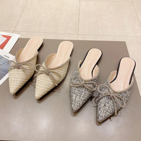 slippers rhinestone slides designer mules shoes women pointed toe luxury bow flat heel flip flops, Black
slippers rhinestone slides designer mules shoes women pointed toe luxury bow flat heel flip flops, Black
