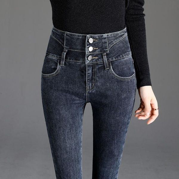 women's jeans fashion high waist skinny women vintage slim ankle-length pencil 2021 autumn 3-row buckle elastic denim pants, Blue
women's jeans fashion high waist skinny women vintage slim ankle-length pencil 2021 autumn 3-row buckle elastic denim pants, Blue