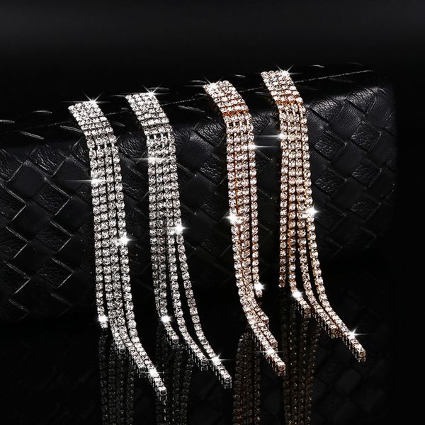 luxury rhinestone crystal long tassel earrings for women bridal drop dangling party wedding jewelry gifts, Golden
luxury rhinestone crystal long tassel earrings for women bridal drop dangling party wedding jewelry gifts, Golden