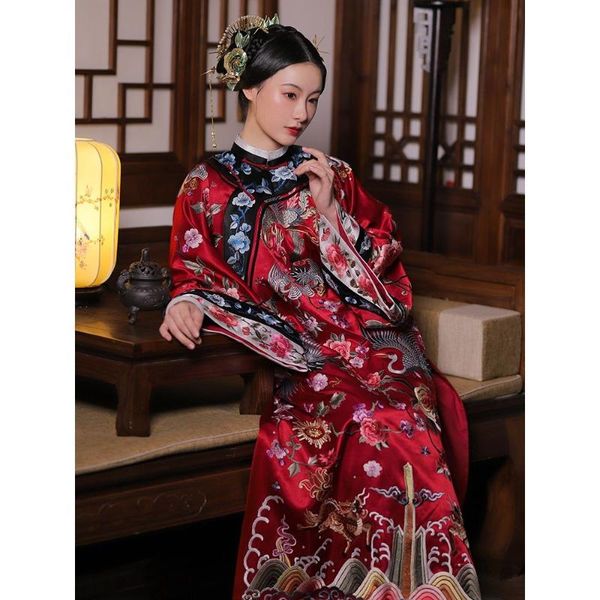 ethnic clothing autumn chinese traditional re-engraving qing dynasty qipao red printing imitation embroidery improved cloak cheongsam dress
ethnic clothing autumn chinese traditional re-engraving qing dynasty qipao red printing imitation embroidery improved cloak cheongsam dress