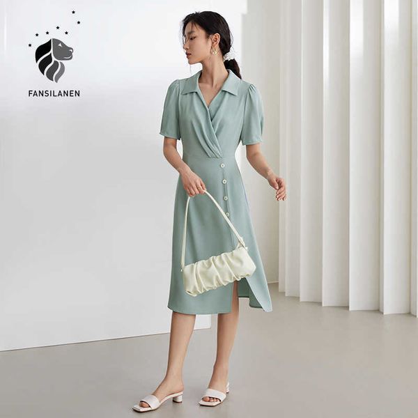 fansilanen office lady french v-neck puff sleeve high waist dress women summer blue long skirt dresses for 210607, Black;gray
fansilanen office lady french v-neck puff sleeve high waist dress women summer blue long skirt dresses for 210607, Black;gray