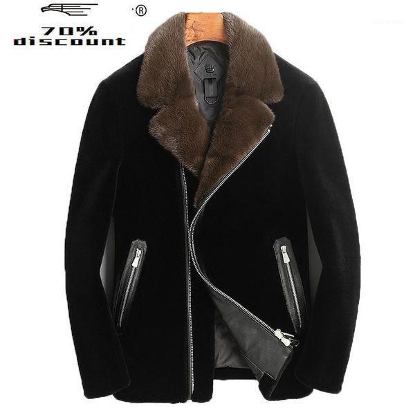 men's leather & faux real fur coat natural mink collar winter jacket men short sheep shearing down alpaca lbl-daf98002 kj2300, Black
men's leather & faux real fur coat natural mink collar winter jacket men short sheep shearing down alpaca lbl-daf98002 kj2300, Black