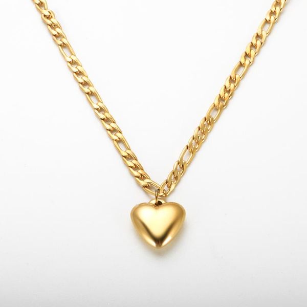 chains women love heart pendant necklace gold plated figaro link chain for fashion jewelry gift, Silver
chains women love heart pendant necklace gold plated figaro link chain for fashion jewelry gift, Silver