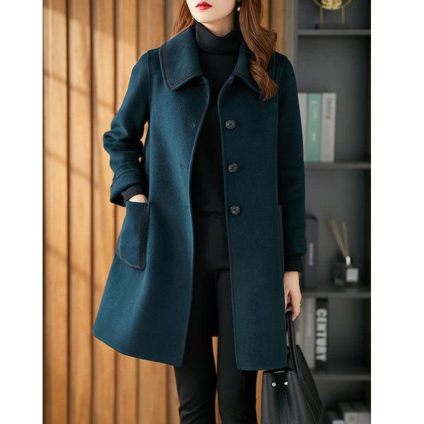 women's wool & blends autumn winter woman style long warm coats female single-breasted jackets coat ladies vintage clothes plus size 5x, Black
women's wool & blends autumn winter woman style long warm coats female single-breasted jackets coat ladies vintage clothes plus size 5x, Black