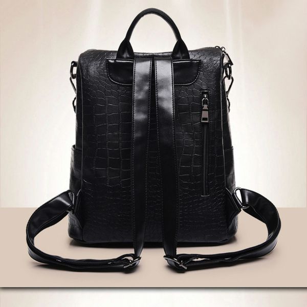 designer-women's bag pu leather backpack street bag black zipper shoulder bags tote female european fashion larg2355
designer-women's bag pu leather backpack street bag black zipper shoulder bags tote female european fashion larg2355