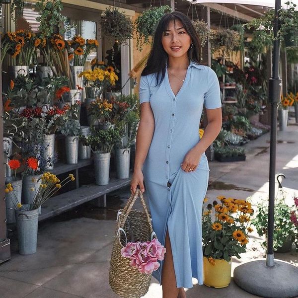 casual dresses fashion summer women's shirt dress short sleeve holiday midi turn-down collar sundresses blue bodycon drerss, Black;gray
casual dresses fashion summer women's shirt dress short sleeve holiday midi turn-down collar sundresses blue bodycon drerss, Black;gray