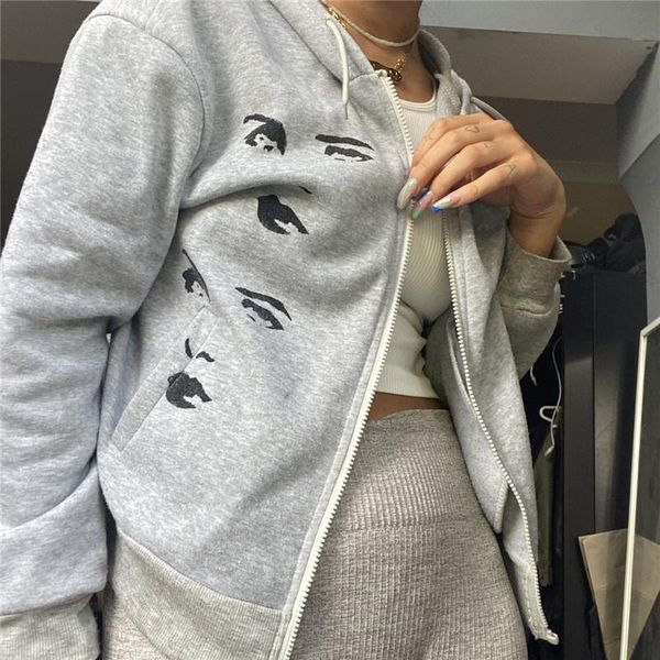 women's hoodies & sweatshirts vintage portrait print autumn 90s grunge long sleeve pullovers overized y2k gothic clothes harajuku, Black
women's hoodies & sweatshirts vintage portrait print autumn 90s grunge long sleeve pullovers overized y2k gothic clothes harajuku, Black