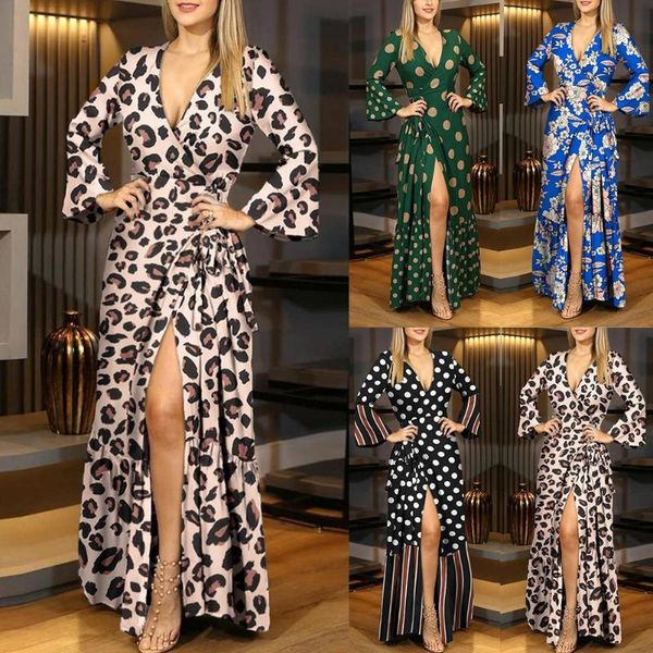 new women elegant vintage boho long maxi dress women autumn winter vintage stylish long sleeve tie v neck side slit dress, Black;gray
new women elegant vintage boho long maxi dress women autumn winter vintage stylish long sleeve tie v neck side slit dress, Black;gray
