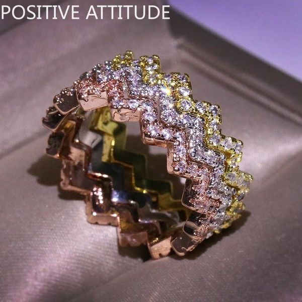 cluster rings 925 sterling silver gold / rose ripple cz women's ring wedding friends gift valentine's day jewellery, Golden;silver
cluster rings 925 sterling silver gold / rose ripple cz women's ring wedding friends gift valentine's day jewellery, Golden;silver
