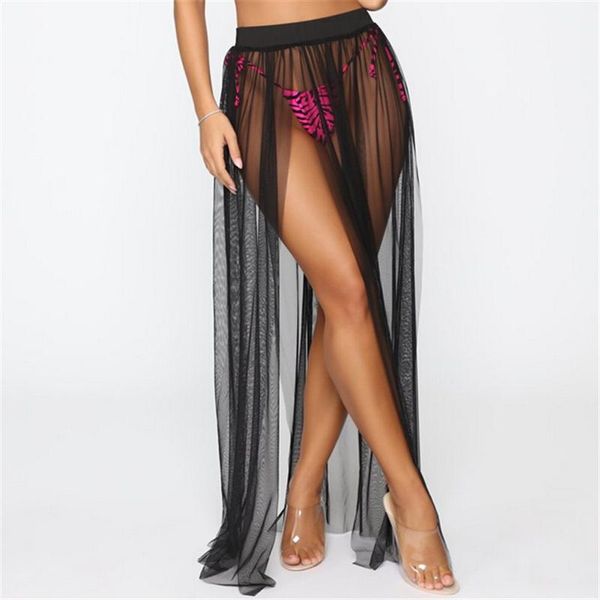 women's swimwear women beach bikini cover up summer mesh swim skirt wrap sarong dress long sundress high waist split ladies skirts, White;black
women's swimwear women beach bikini cover up summer mesh swim skirt wrap sarong dress long sundress high waist split ladies skirts, White;black