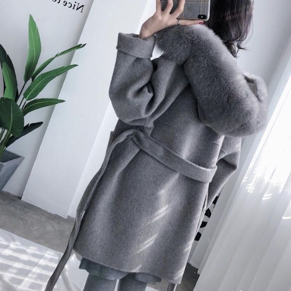 women's wool & blends 2021 winter albaka collar double faced hooded overcoat for women, Black
women's wool & blends 2021 winter albaka collar double faced hooded overcoat for women, Black