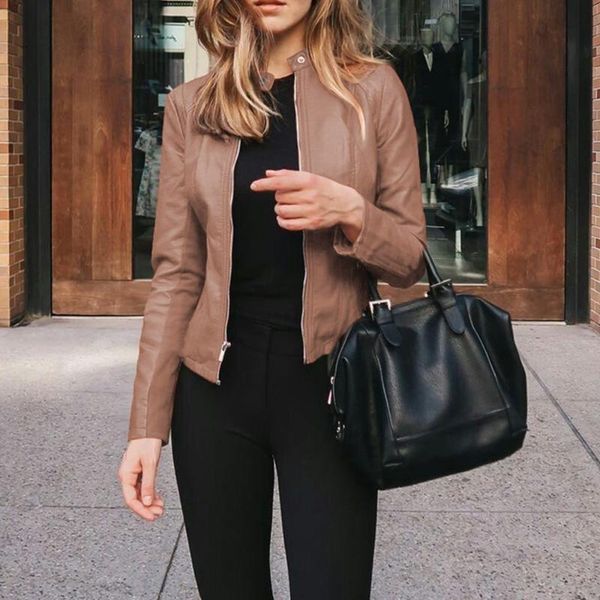 women's jackets womens biker jacket slim ladies faux pu leather zip formal coat plus size suit workwearouter shell, Black;brown
women's jackets womens biker jacket slim ladies faux pu leather zip formal coat plus size suit workwearouter shell, Black;brown