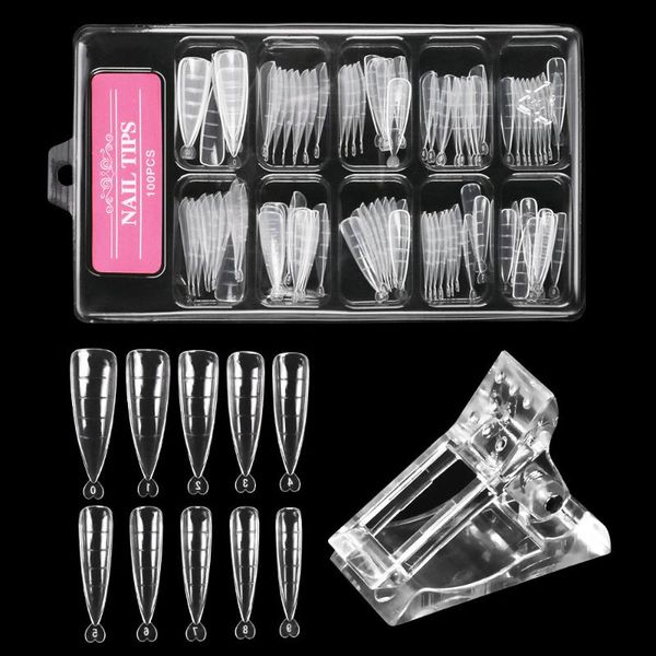 nail art kits 100pcs/box acrylic fake tip full cover manicure tools dual forms extensions mold with clip
nail art kits 100pcs/box acrylic fake tip full cover manicure tools dual forms extensions mold with clip