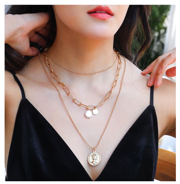 fashion women jewelry multi-layer medal pendant pearl necklaces ladies trendy butterfly neck chains choker, Silver
fashion women jewelry multi-layer medal pendant pearl necklaces ladies trendy butterfly neck chains choker, Silver