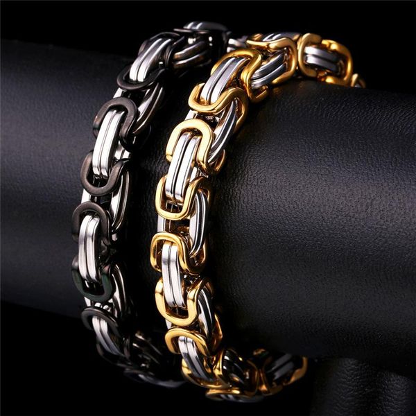 link, chain kpop stainless steel bracelets double twisted with '316l' stamp gold color punk for men jewelry h232, Black
link, chain kpop stainless steel bracelets double twisted with '316l' stamp gold color punk for men jewelry h232, Black