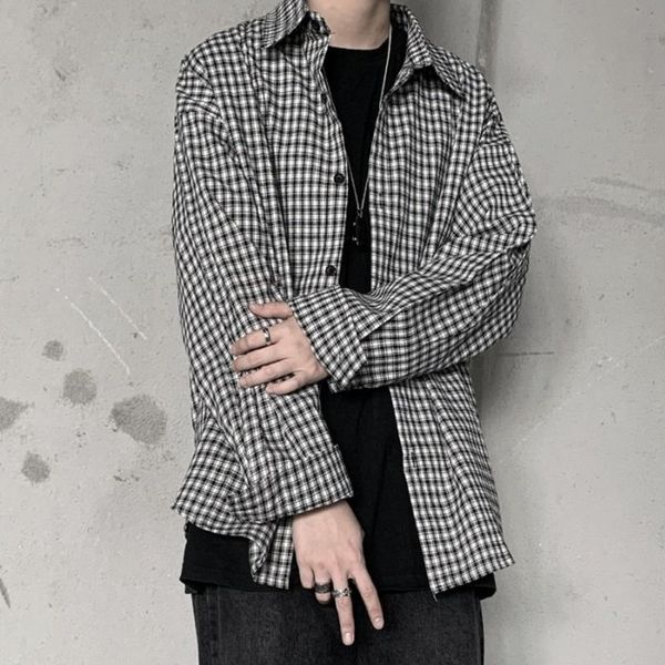 2021 new autumn korean plaid men's fashion retro casual men streetwear wild loose long-sleeved shirts shirt -xl gx8c, White;black
2021 new autumn korean plaid men's fashion retro casual men streetwear wild loose long-sleeved shirts shirt -xl gx8c, White;black