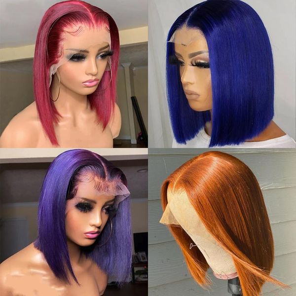 lace wigs purple red short bob human hair for women 180% colored blue orange 13x1 front remy brazilian straight, Black;brown
lace wigs purple red short bob human hair for women 180% colored blue orange 13x1 front remy brazilian straight, Black;brown