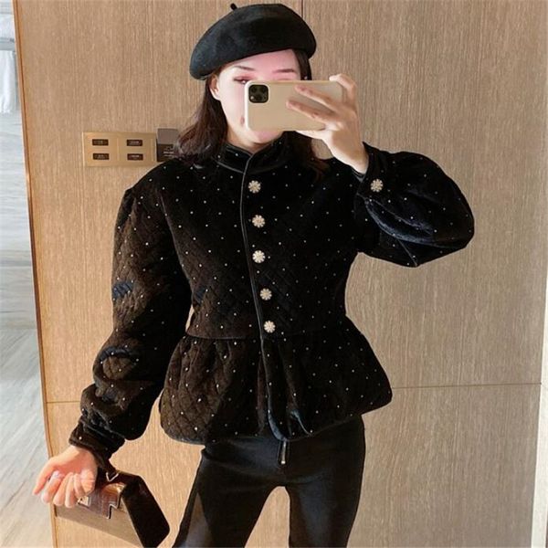 2021 Fall/winter Cotton Jacket Heavy Industry Lantern Long Sleeve Sequin Embroidery Diamond Plaid Women's Velvet 8ei1, Black
2021 Fall/winter Cotton Jacket Heavy Industry Lantern Long Sleeve Sequin Embroidery Diamond Plaid Women's Velvet 8ei1, Black