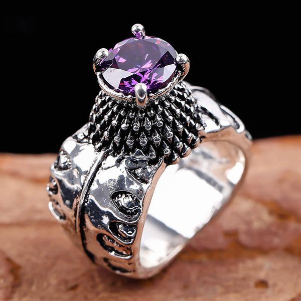 wedding rings vintage silver plated purple cz stone ring bohemian style for women party elegant memorial day jewelry gift h4m467, Slivery;golden
wedding rings vintage silver plated purple cz stone ring bohemian style for women party elegant memorial day jewelry gift h4m467, Slivery;golden