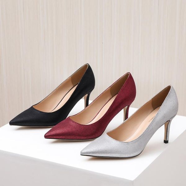 dress shoes joker fine heel women 2021 professional women's shallow fashion pointed glitter high heels, Black
dress shoes joker fine heel women 2021 professional women's shallow fashion pointed glitter high heels, Black