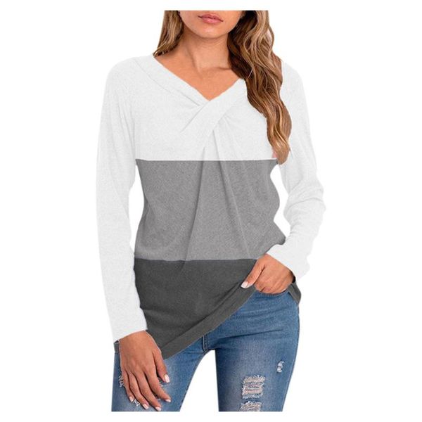 women's blouses & shirts long-sleeve casaul blouse color matching v-neck long sleeve loose shirt spring autumn casual, White
women's blouses & shirts long-sleeve casaul blouse color matching v-neck long sleeve loose shirt spring autumn casual, White