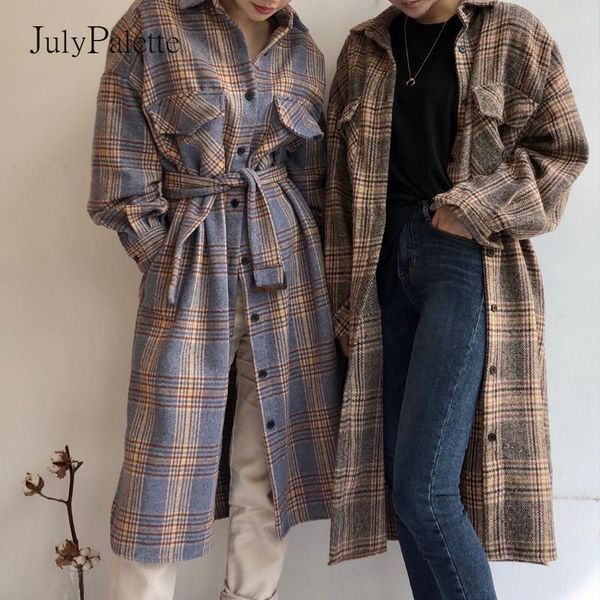 julypalette vintage plaid long coat autumn women full sleeve single-breasted woolen outerwear casual loose female sashes coats, Black
julypalette vintage plaid long coat autumn women full sleeve single-breasted woolen outerwear casual loose female sashes coats, Black