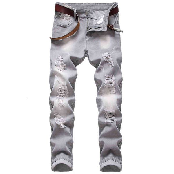 men's casual ripped grey jeans slim fit non stretch cotton cowboys trousers hommes long straight wash denim pants, Blue
men's casual ripped grey jeans slim fit non stretch cotton cowboys trousers hommes long straight wash denim pants, Blue
