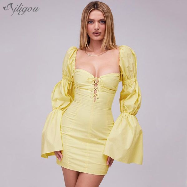 casual dresses ailigou yellow puff sleeve chic 2021 women's tight-fitting square collar hollow mini backless elegant celebrity party dr, Black;gray
casual dresses ailigou yellow puff sleeve chic 2021 women's tight-fitting square collar hollow mini backless elegant celebrity party dr, Black;gray