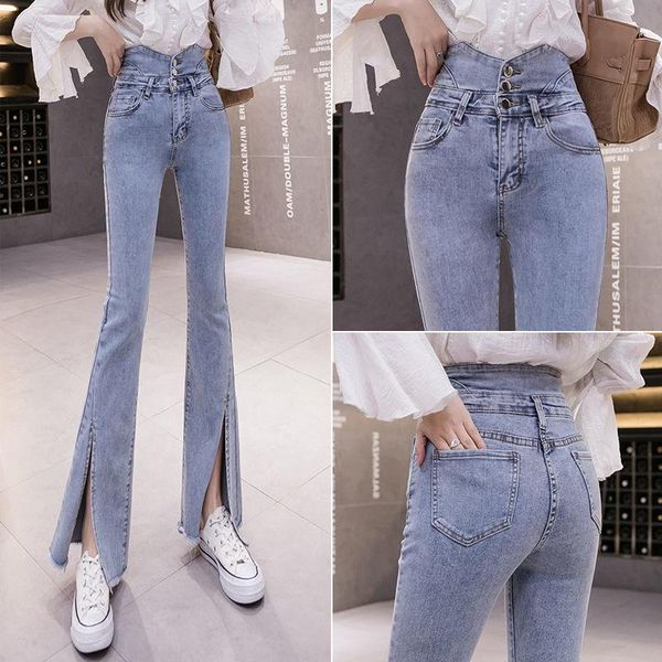 women's jeans spring autumn winter european and american style high waist stretch horn women, slim long legs solid color women, Blue
women's jeans spring autumn winter european and american style high waist stretch horn women, slim long legs solid color women, Blue
