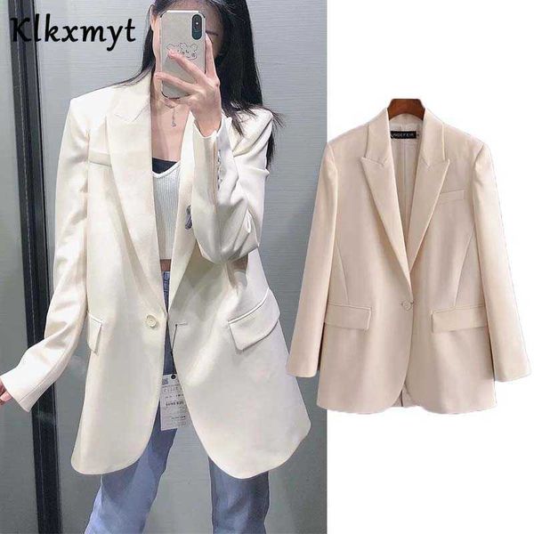 klkxmyt za women fashion single button straight blazers coat vintage long sleeve pockets female outerwear chic veste femme 210527, White;black
klkxmyt za women fashion single button straight blazers coat vintage long sleeve pockets female outerwear chic veste femme 210527, White;black